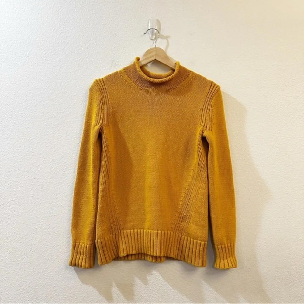 J. Crew Always‎ Oarsman Roll Neck Sweater Women’s Size XXS Mustard